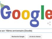 Google fête son 16ème anniversaire [Doodle]