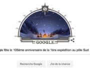 Google fête le 105ème anniversaire de la première expédition au pôle Sud [#Doodle]