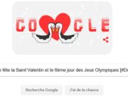 Google fête la Saint Valentin et le 6ème jour des Jeux Olympiques d'Hiver [#Doodle]