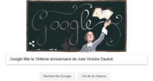 Google fête le 194ème anniversaire de Julie Victoire Daubié [#Doodle]