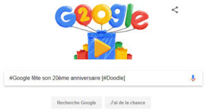 #Google fête son 20ème anniversaire [#Doodle]