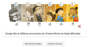 Google fête le 306ème anniversaire de Charles-Michel de l'épée [#Doodle]