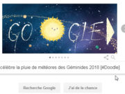 Google célèbre la pluie de météores des Géminides 2018 [#Doodle]