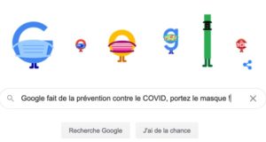 Google fait de la prévention contre le COVID et de porter le masque [#Doodle]