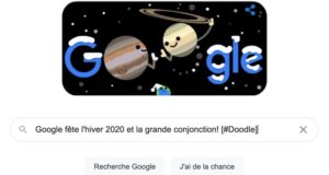 Google fête l'hiver 2020 et la grande conjonction! [#Doodle]