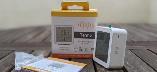 Konyks Termo, Thermomètre Hygromètre connecté Wi-Fi, Lecture à distance,  déclenche d'autres appareils Konyks en fonction des mesures, Compatible  Alexa et Google Home : : Jardin