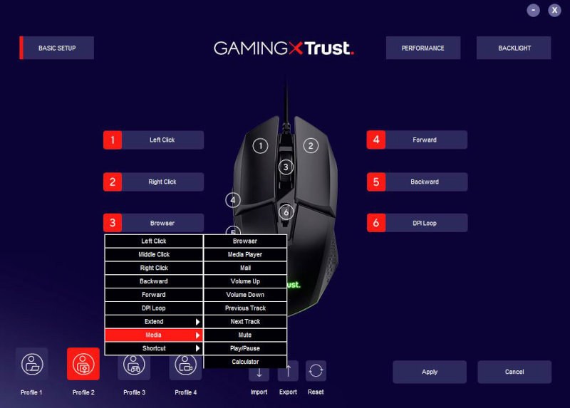 Souris gaming sans fil rétroéclairée Trust GXT 110 Felox Noir